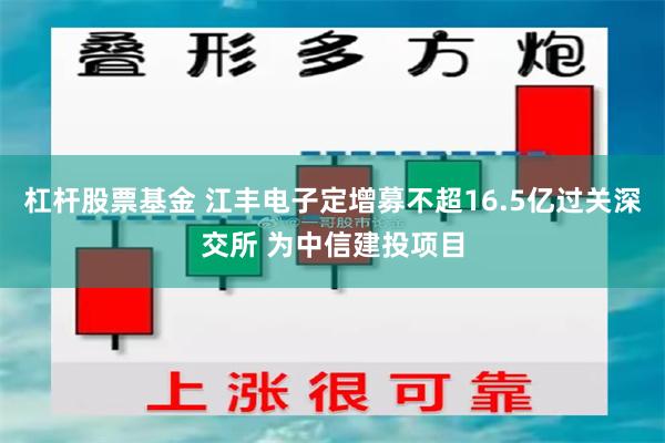 杠杆股票基金 江丰电子定增募不超16.5亿过关深交所 为中信建投项目