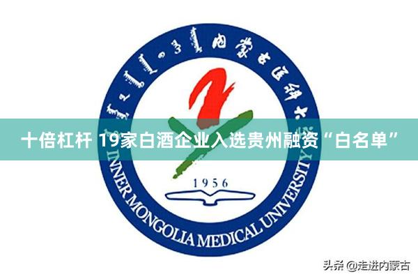 十倍杠杆 19家白酒企业入选贵州融资“白名单”